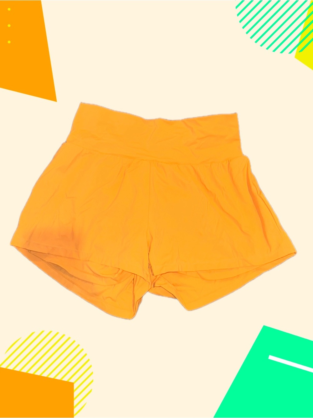 HALARA Bright Yellow/Orange High-Waist Athletic Shorts